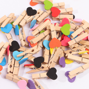 Clip a forma di cuore in legno per cartoni animati Color peg 3.5cm di lunghezza mini clip per <span class=keywords><strong>foto</strong></span> decorazione per la casa - Product Image 5