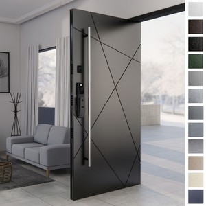 Portes d'entrée pivotantes modernes en aluminium moulé pour villas, fabrication chinoise de premier plan, portes de sécurité extérieures - Product Image 4