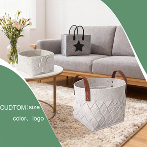 Vente directe du fabricant, panier de rangement en feutre non tissé multifonctionnel, écologique, moderne, tendance, en dentelle, Fusen - Product Image 4