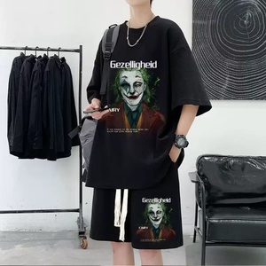 Men's Casual Summer Dress Plus Size Comfortable <b>Knitted</b> Polyester/Cotton Digital Printed T-shirt Short Sleeve Shorts Waffle <b>Set</b> - Product Image 1