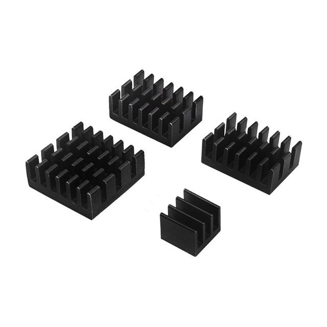 CPU/RAM Cooling Heatsinks for Raspberry Pi 4 B SBC  Aluminum  Set of 4