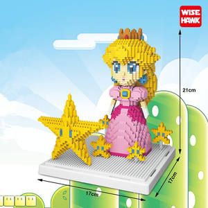 Venta caliente plástico 3D modelo princesa Peach <span class=keywords><strong>Super</strong></span> Bros Yoshi <span class=keywords><strong>Bowser</strong></span> Micro bloques de construcción Marioed figura de ladrillo juguetes para regalo de chico - Product Image 3