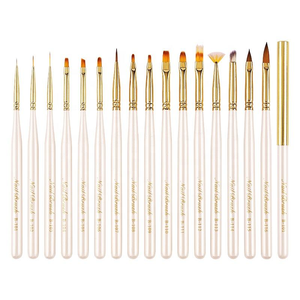 Pinceau éventail professionnel en or rose 3D avec un pinceau plat ovale pour le gel à ongles, stylo à estomper, manche en métal, matériau en nylon, stylo à dégradé - Product Image 1