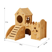 Maisonnette en bambou pour hamster, jouet cachette, nid en bambou, balançoire, balançoire à bascule, cabane de sommeil pour cailles et petits animaux, durable et écologique