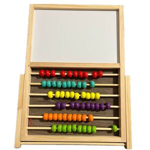Tableau d'activités éducatif en bois double face réglable, tableau blanc et noir pour l'apprentissage précoce, couleur personnalisable, unisexe, pour enfants - Product Image 2