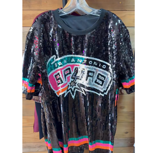 En gros Blouses pour femmes <span class=keywords><strong>Antonio</strong></span>, coupe oversize, col rond, en jersey, à sequins <span class=keywords><strong>San</strong></span> <span class=keywords><strong>Antonio</strong></span>, style Spur-s, populaire - Product Image 1