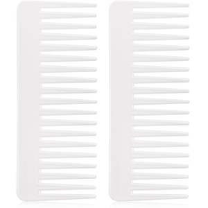 Nuevo Peine para el Cabello de Acetato de 4mm de Grosor con Logotipo Personalizado, Peine de Dientes Anchos para Mujer, Blanco, Antiestático, para Cabello Rizado - Product Image 2