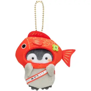 Nette Koi Kopf bedeckung glückliche Katze Kleintier Cross-Dressing Pinguin Plüsch Puppe Anhänger Japanische Cartoon Tasche Anhänger niedlichen 6-8cm Spielzeug