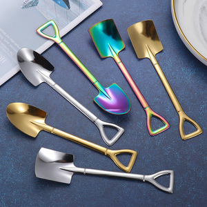 Stainless Steel Spatula Spoon Set Gold Titanium Plated Dessert Ice Cream Coffee Spoon Creative Serving <b>Tool</b> - Product Image 3