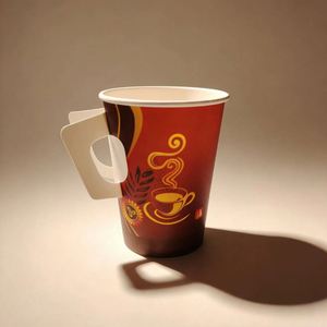 Gobelets en papier personnalisés arabes jetables de 6 oz pour café et eau, vente en gros, logo personnalisé avec poignées, emballage alimentaire - Product Image 4