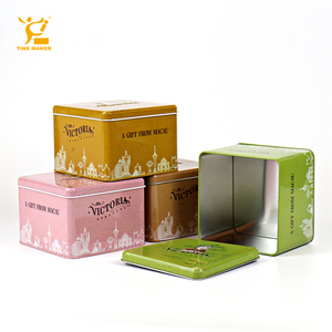 Tinsmaker Bán Buôn <span class=keywords><strong>Tin</strong></span> Cookie Hộp Tùy Chỉnh Dập Nổi Hình Vuông Kẹo Trà Cà Phê Thực Phẩm Lưu Trữ Kim Loại Hộp Thiếc Quà Tặng Bao Bì - Product Image 2