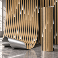Papier peint auto-adhésif à motif de lattes de bois clair de 1 mm, feuilles IXPE de 1,2x3 m pour les murs décoratifs des chambres d'hôtel