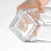 Carafe carrée en verre mat transparente personnalisée pour vodka, whisky, liqueur, brandy, tequila, modèle montagne
