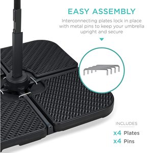 <span class=keywords><strong>Base</strong></span> de sombrilla de patio de diseño de mimbre sintético de alta resistencia para exteriores, con plato cuadrado, para sombrilla cantilever de ratán tejido, para patio y hotel - Product Image 4