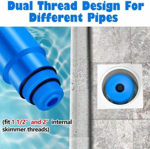 Lot de 2 bouchons de remplissage de liquide <span class=keywords><strong>pour</strong></span> écumoire de <span class=keywords><strong>piscine</strong></span> de 16 pouces, trou de remplissage de liquide de 1,5 pouces, conception filetée de 2 pouces <span class=keywords><strong>pour</strong></span> piscines enterrées, hivernage - Product Image 6
