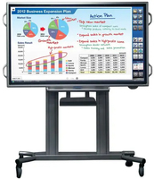 Tableau blanc interactif LED 55 pouces, double face, surface effaçable par aspiration magnétique, support mobile, stylo/tactile pour le bureau