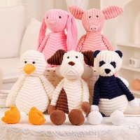 Animaux en peluche super doux, bébé éléphant, lion, renard, lapin, ours, panda, canard, singe, jouet cube rayé pour enfants