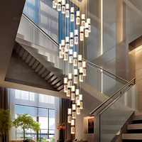 Lustre moderne en cristal de simplicité pour salon escalier décoratif créativité villa duplex suspension