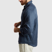 Chemises en lin pour hommes Vêtements de bureau Respirant Marque personnalisée Casual T-shirts de qualité pour hommes