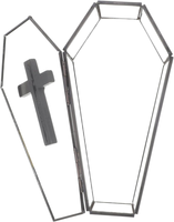 Boîte d'emballage en métal et verre transparent de qualité supérieure, moderne, faite à la main, personnalisable, en forme de cercueil, pour bijoux et bracelets