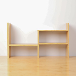 All Bamboo Telescopic Storage Rack Adjustable <b>Bookshelf</b> 3 Floors Desktop Office Use - Product Image 3