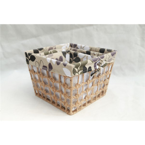 Paniers de rangement tissés rectangulaires en tissu de coton, organisateur domestique pour vêtements et linge - Product Image 3