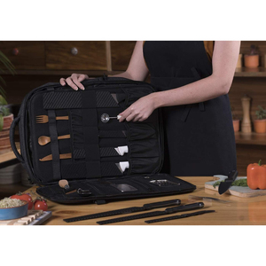 Bolsa enrollable para cuchillos de 20 bolsillos, mochila de nailon encerado resistente a las manchas con más de 30 bolsillos, utensilios de cocina, soporte para cuchillos de Chef - Product Image 6