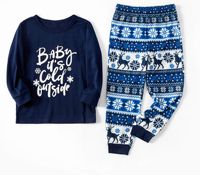Ensemble de pyjamas de Noël personnalisés bleu marine à motifs de rennes, supporte le MOQ 1 pièce, livraison directe POD, maquette gratuite, pyjamas assortis