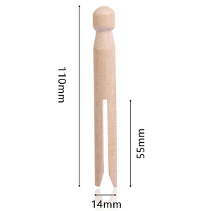 ไม้เบิร์ชธรรมชาติ ไม้หนีบผ้าหัวกลม สำหรับงานฝีมือ DIY - Product Image 3