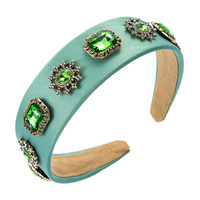 Serre-têtes de style européen et américain, accessoires de mode en perles, serre-têtes vintage en tissu orné de diamants et de cristaux pour femmes