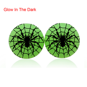 Ingrosso bagliore nel buio di Halloween perline in Silicone stampate con ragnatela 15MM grado incandescente gioielli fai da te perline per la creazione di penne - Product Image 3