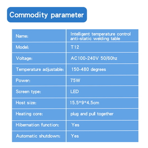Chất Lượng Cao Xách Tay Mini <span class=keywords><strong>T12</strong></span> Hàn Trạm 75W Chì Miễn Phí Nhiệt Độ Không đổi Với <span class=keywords><strong>T12</strong></span> Loạt Hàn Sắt Mẹo - Product Image 3