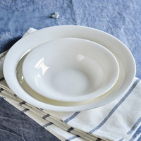 Assiettes à soupe profondes en céramique de porcelaine fine, style japonais, sous glaçure, durables, écologiques, blanc uni, pour la maison