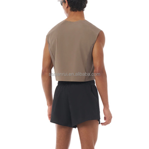 <span class=keywords><strong>Camiseta</strong></span> <span class=keywords><strong>sin</strong></span> <span class=keywords><strong>mangas</strong></span> para hombre, 100% algodón, de alto gramaje, con aberturas profundas en los brazos, estilo oversize, básica, lisa, para streetwear, OEM personalizable - Product Image 6
