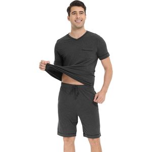 Conjunto de Pijama de Bambú y Viscosa Personalizado para Hombre, Ropa de Dormir Suave de Manga Corta, Tallas S-XXL, Ajuste Cómodo para Verano - Product Image 1