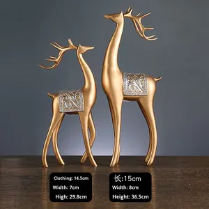 リビングルームTVキャビネット研究の運命のためのインテリアライト高級卓上装飾のための創造的な手工芸品鹿の装飾 - Product Image 6