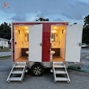Baño Portátil de Lujo para 2 Personas, Remolque Móvil para Eventos <span class=keywords><strong>al</strong></span> Aire Libre - Product Image 1