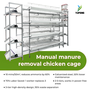 Cage d'élevage de poulets automatique de type H, cages à poulets de chair en fil galvanisé, 3/4 niveaux, capacité de 48 poulets - Product Image 1