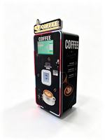 Distributeur automatique de café commercial entièrement automatique avec surveillance à distance, corps en acrylique, capacité de 300 à 600, fonctionnement autonome 24h/24, noir