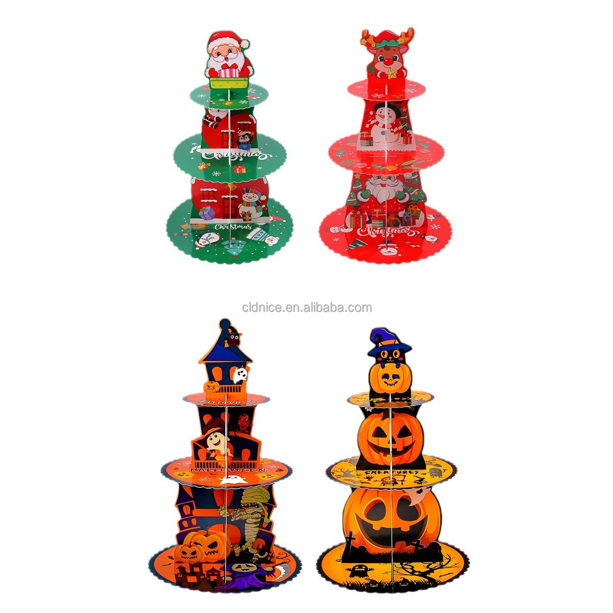 3D carta di Halloween zucca Multi-Tier torta Stand vassoio per festa decorazione Dessert