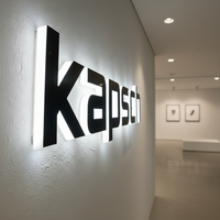 Huruf LED Stainless Steel Luar Ruangan, Signage 3D Bercahaya, Logo Merek LED Kustom untuk Bisnis