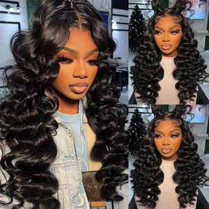 宽松深波浪高清13x4高光蕾丝前额假发女式原生巴西人发5x5闭合假发特价清仓 - Product Image 4