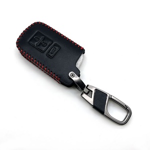 Funda de cuero para coche, funda para llave para <span class=keywords><strong>Toyota</strong></span> <span class=keywords><strong>Yaris</strong></span> Hybrid Auris RAV4 Camry 55 2012-2018, funda para llave de 3 botones Fob - Product Image 5