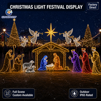 Guirlande lumineuse LED personnalisée 2D représentant la Nativité de Jésus, pour extérieur, IP65, pour la décoration de Noël, religieuse, pour églises, événements commerciaux et festivals.