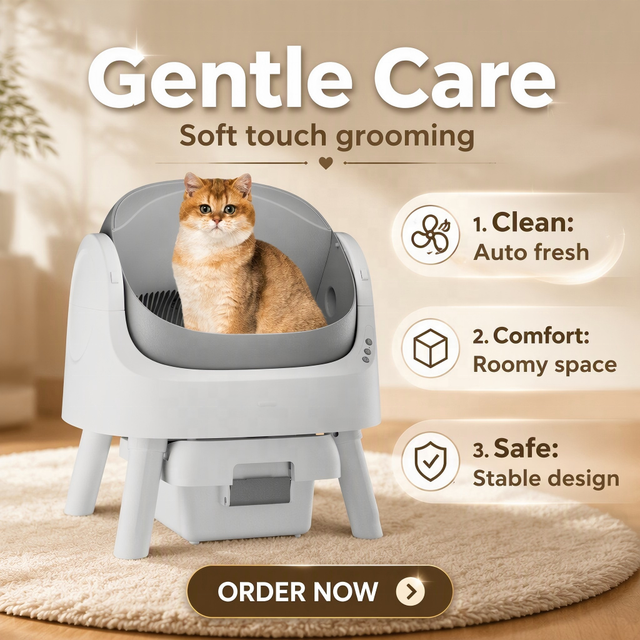 For Automatic Litter Box | No WiFi/No App Needed Large Capacity Eco-Friendly Easy Clean Odor Control Manual Mode Cat Toilet