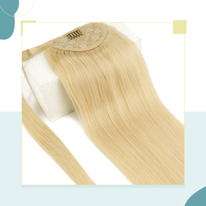 K.S WIGS Extensions de queue de cheval à enrouler, double épaisseur, lisses, en cheveux humains vierges, à clipser, pour femmes, vente en gros - Product Image 4