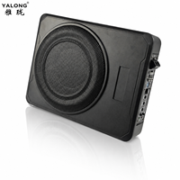 Subwoofer de voiture à bobine simple 8/10 pouces, basses puissantes, amplificateur intégré, revêtement en cuir, matériau en bois, puissance RMS 150W, mono, pour siège