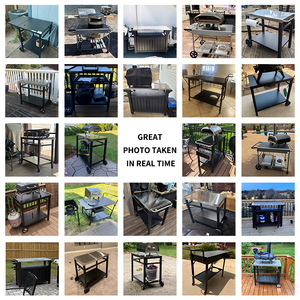 Carrito <span class=keywords><strong>de</strong></span> Parrilla para Exteriores Pinnovo, Isla <span class=keywords><strong>de</strong></span> <span class=keywords><strong>Cocina</strong></span> para Patio, Mesa <span class=keywords><strong>de</strong></span> Parrilla para Exteriores, Carrito para Barbacoa, Soporte Móvil para <span class=keywords><strong>Horno</strong></span> <span class=keywords><strong>de</strong></span> Pizza, Mesa Plegable - Product Image 4