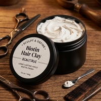 Pâte Coiffante Mate OEM à la Biotine pour Hommes – Anti-Chute, Épaississante, Texture Moyenne, Nourrissante, Soin Capillaire, Produits de Salon