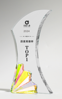 Trophées, médailles et plaques personnalisés en cristal arc-en-ciel avec impression couleur intégrale, gravure écologique, marque JUMBO
